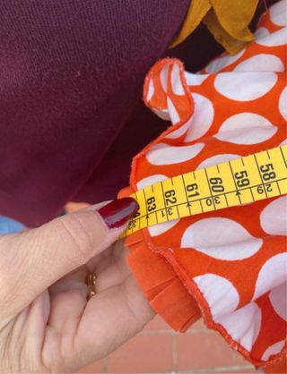 Falda flamenca naranja lunares blancos