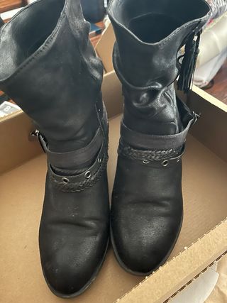 Botas Mustang Piel Negras Talla 40