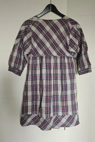 Vestido Zara cuadros babydoll talla M