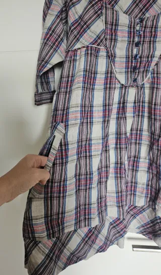 Vestido Zara cuadros babydoll talla M