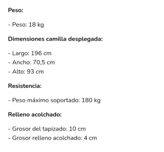 Camilla plegable