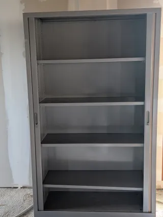 Armario persiana oficina M L 120 x 198 plata haya