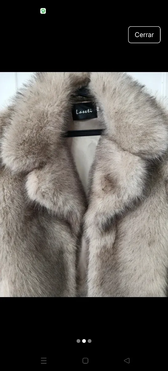 Abrigo pelo Laseti Beige/Marrón Talla Única