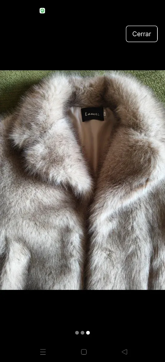 Abrigo pelo Laseti Beige/Marrón Talla Única