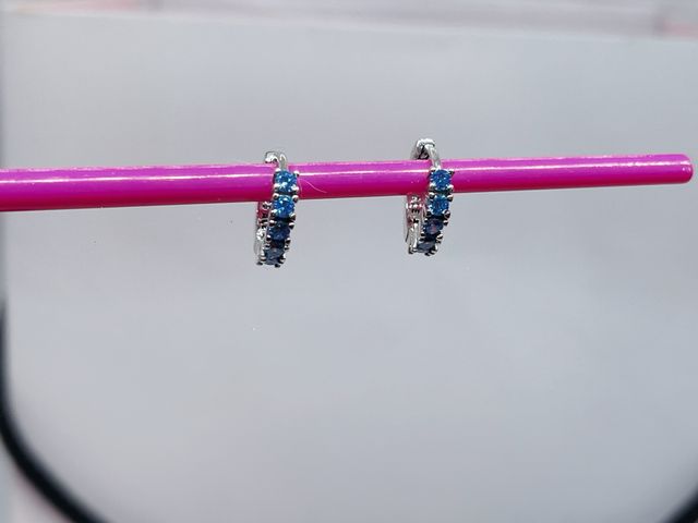 Pendientes Aro Abrazo Azul Pandora Plata