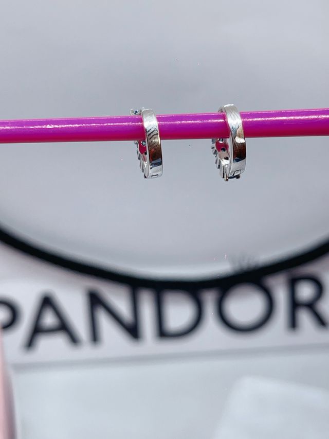 Pendientes Aro Abrazo Azul Pandora Plata