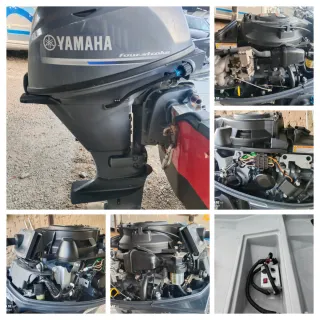 Embarcación con remolque y motor Yamaha.
