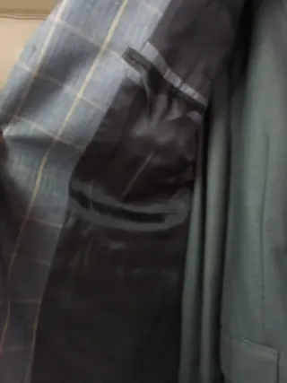 Americana DOCAYRO cuadros azul y beige