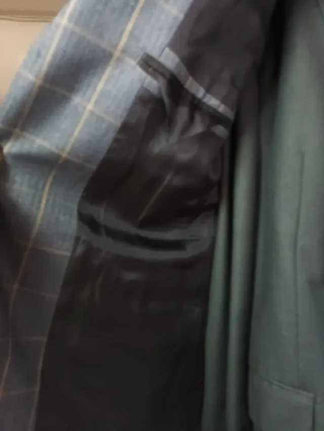 Americana DOCAYRO cuadros azul y beige