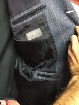 Americana DOCAYRO cuadros azul y beige