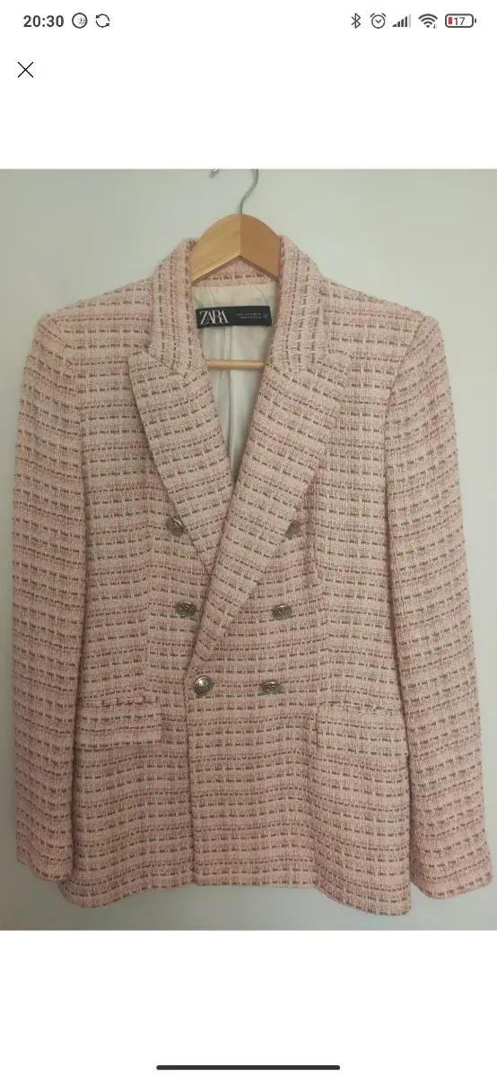 Blazer Zara rosa estructurado