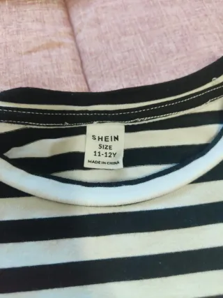 Maglia Shein a righe bianche e nere tg 11/12