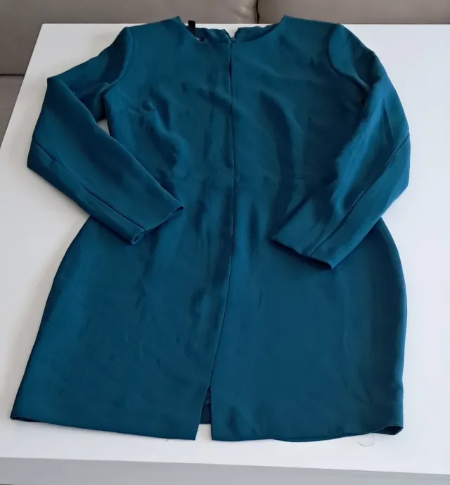 Vestido verde azulado manga larga