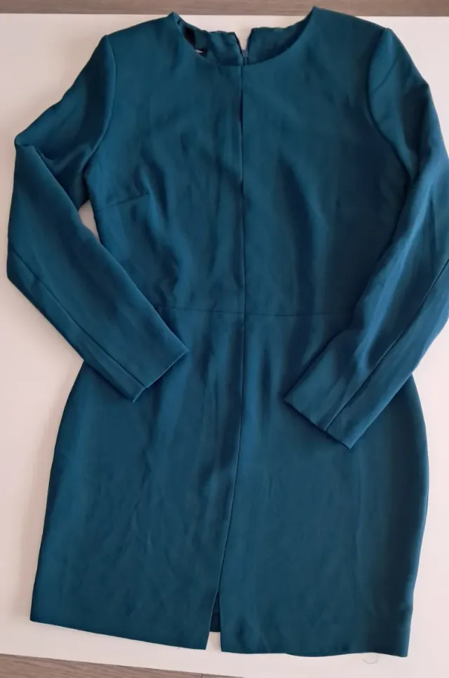 Vestido verde azulado manga larga