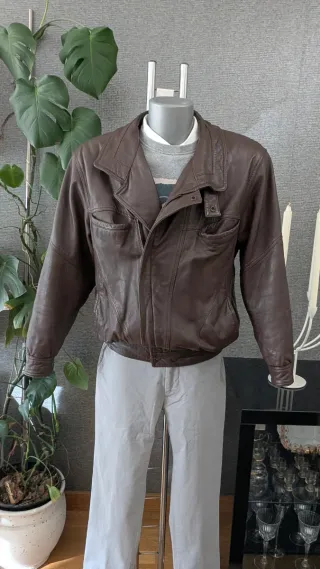 Cazadora Piel Vintage Marrón