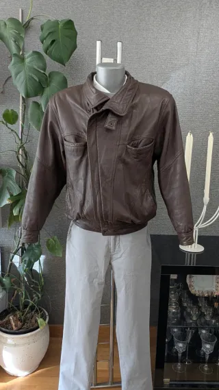 Cazadora Piel Vintage Marrón