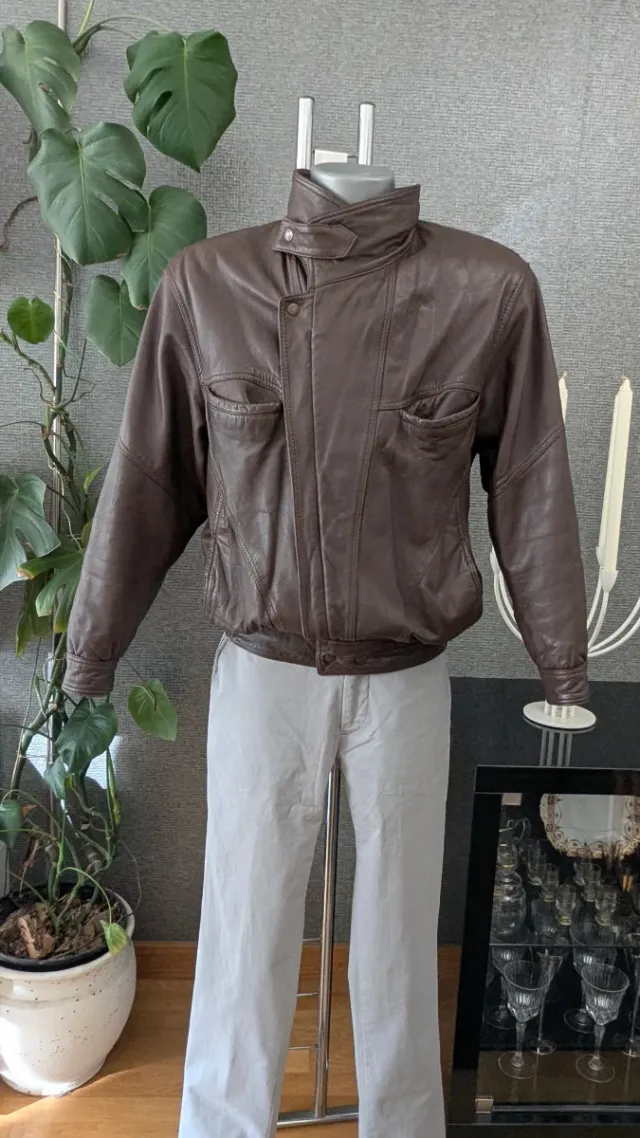 Cazadora Piel Vintage Marrón