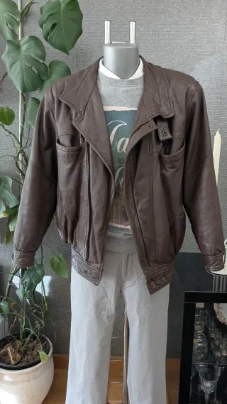 Cazadora Piel Vintage Marrón