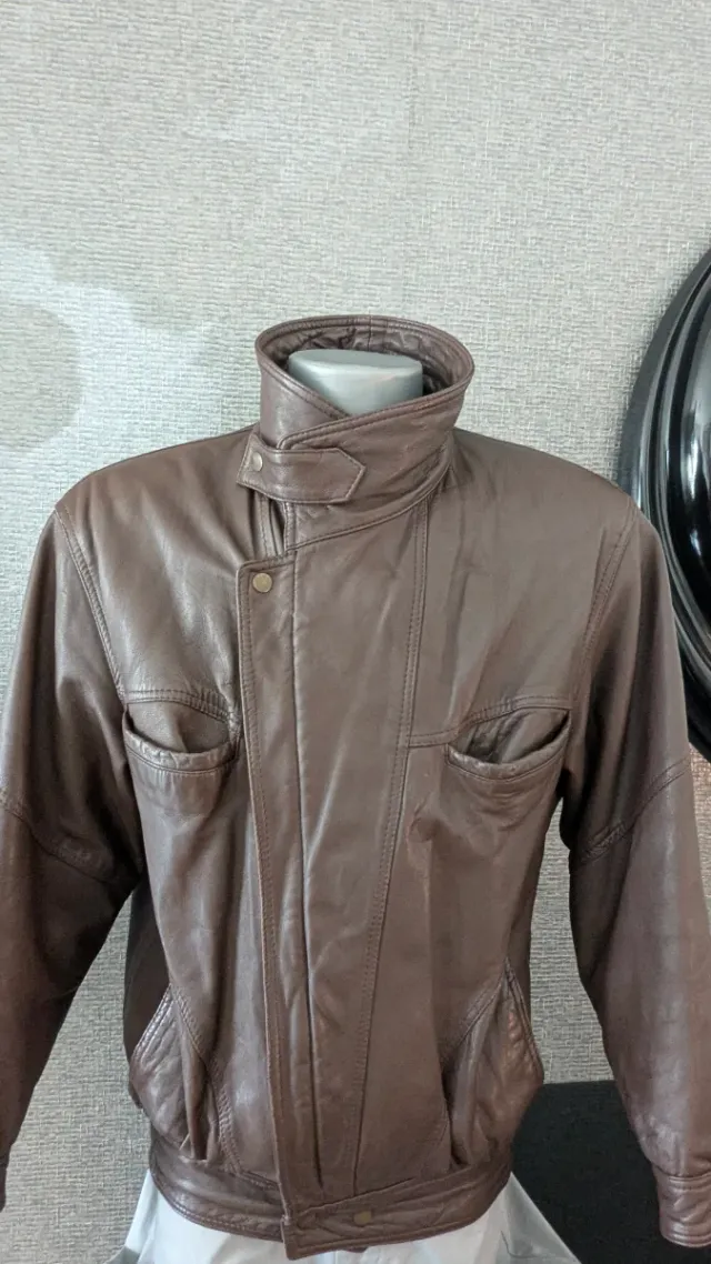 Cazadora Piel Vintage Marrón