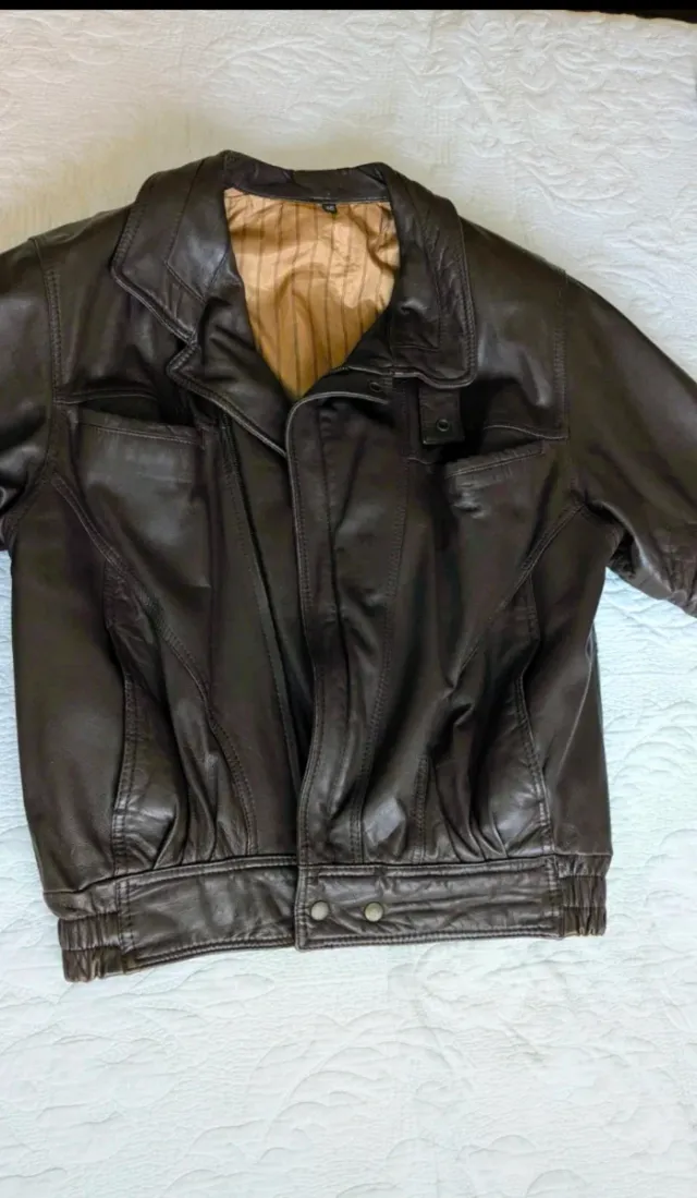 Cazadora Piel Vintage Marrón