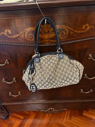 Borsa Gucci Tela Beige/Marrone