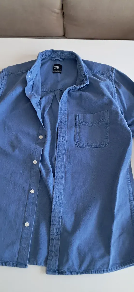 Camisa Zara Azul Hombre