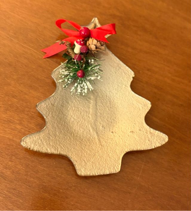 Piattino decorativo albero oro e rosso