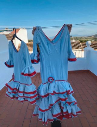Trajes de Flamenca a Juego Madre e Hija (Celeste-R