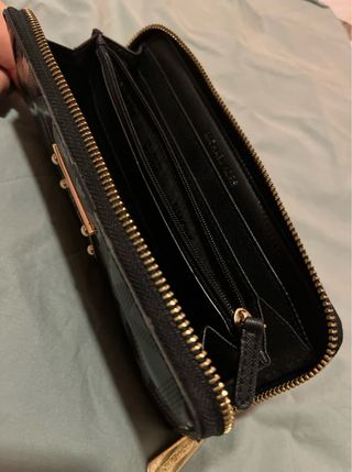 Monedero Michael Kors Negro Brillante Original