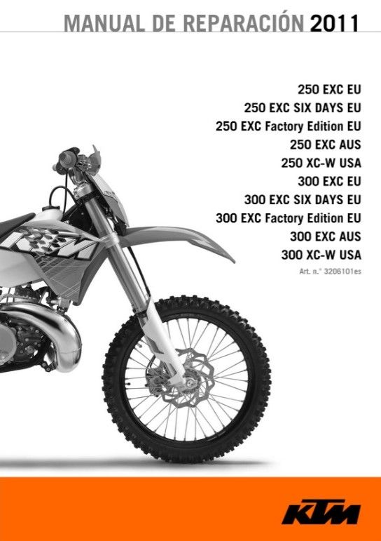 Manual de reparación para KTM 250 300 EXC SIX DAYS