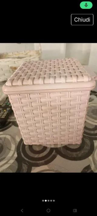 Porta detersivi intrecciato rosa