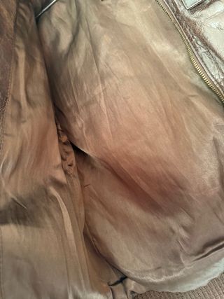 Chaqueta de cuero sintético mujer marrón