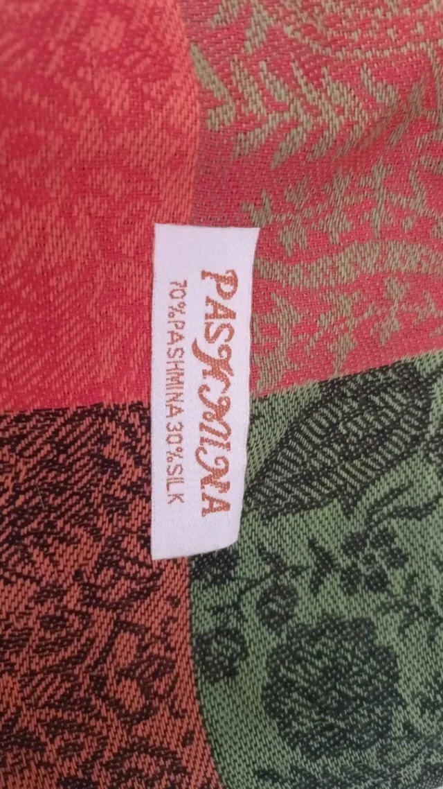 Pashmina Patchwork Verde Naranja