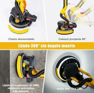 Lijadora jirafa pared LED aspirador