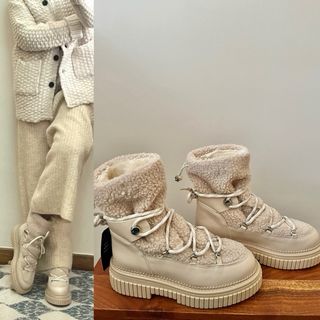 Botines Alpe esquiador piel y borreguito 37 grande