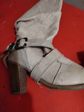 Stivali vintage donna pelle beige