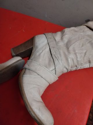 Stivali vintage donna pelle beige