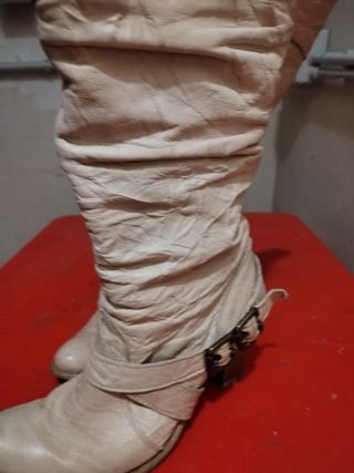 Stivali vintage donna pelle beige