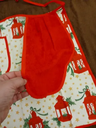 Grembiule Natale Lanterne Rosse