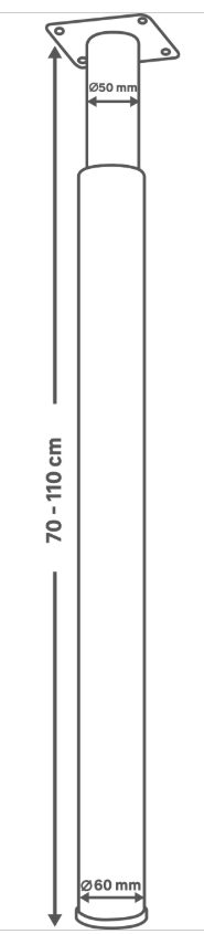 4 Patas acabado niquelado extensibles 70-110 cm