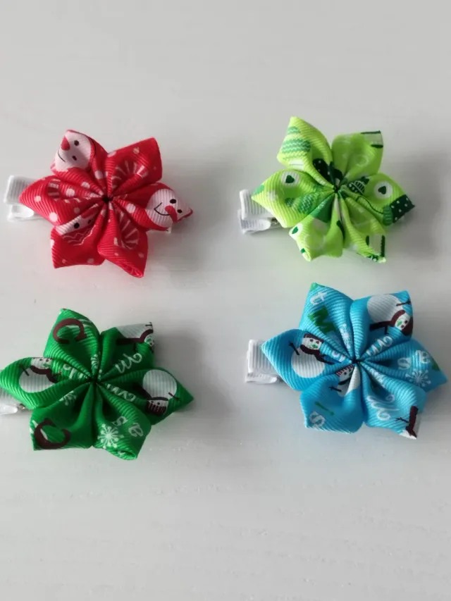 Pinzas para el pelo con muñecos de nieve