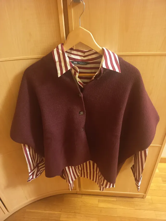 Conjunto Zara Chaleco y Camisa Rayas Talla Única