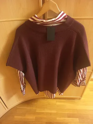 Conjunto Zara Chaleco y Camisa Rayas Talla Única