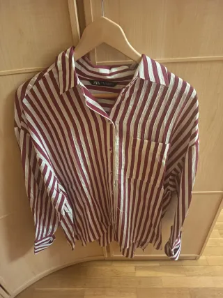 Conjunto Zara Chaleco y Camisa Rayas Talla Única