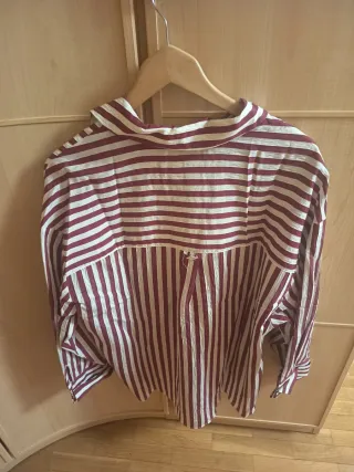 Conjunto Zara Chaleco y Camisa Rayas Talla Única