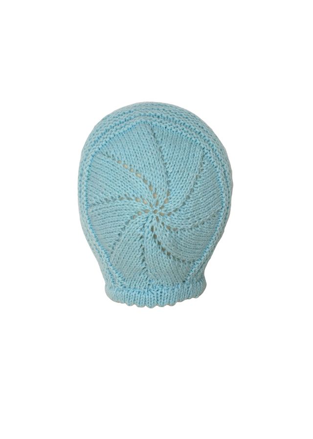 Capota gorro de lana azul para bebé de 3 a 6 meses