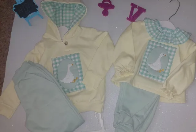 Conjunto Ropita Bebé Pato Gingham