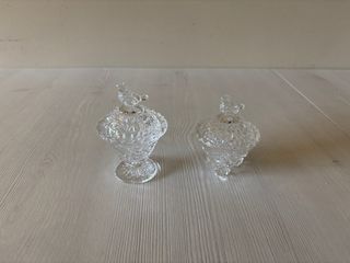 Dos Bomboneras de cristal pequeñas