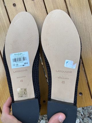 Zapatos planos negros tejidos mujer