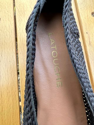 Zapatos planos negros tejidos mujer